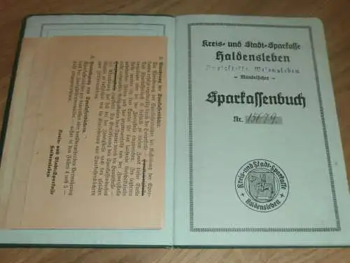 altes Sparbuch Wefensleben / Haldensleben , 1940 - 1945 , Wilhelm Schütze , Sparkasse , Bank !!!