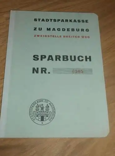 altes Sparbuch Magdeburg , 1939 - 1945 , Georg Schulze , Handelsvertreter  , Sparkasse , Bank !!!