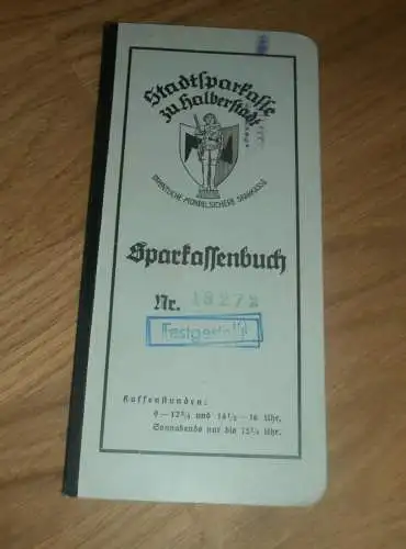 altes Sparbuch Halberstadt , 1941 - 1943 , Hildegard Winter , Sparkasse , Bank !!!