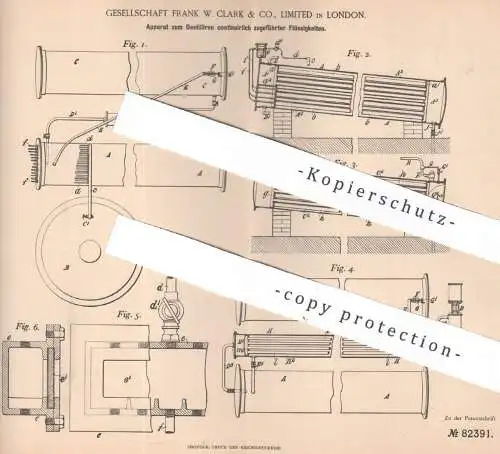 original Patent - Ges. Frank W. Clark & Co. Limited , London , England , 1894 , Destillation | Destille , Destillieren