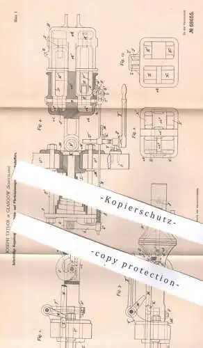 original Patent - Joseph Taylor , Glasgow , Schottland , 1892 , Kupplung für Eisenbahn u. Pferdebahnwagen | Bahn , Wagen