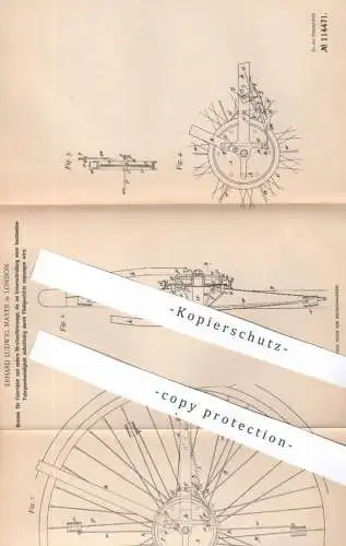 original Patent - Erhard Ludwig Mayer , London , England | 1899 | Bremse für Fahrräder | Fahrrad , bike , bicycle , Rad