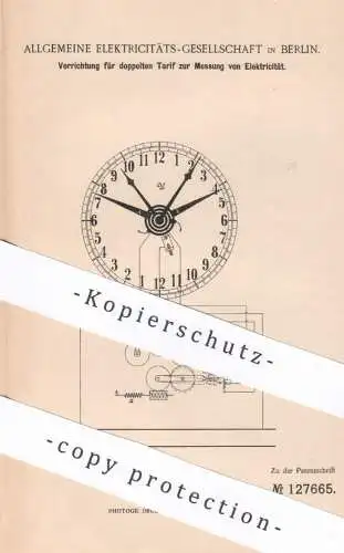 original Patent - Allgemeine Elektricitäts-Gesellschaft Berlin | 1901 | Messung von Elektrizität | Strom , Stromzähler