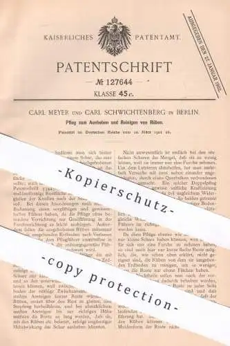 original Patent - Carl Meyer , Carl Schwichtenberg , Berlin , 1901 , Pflug zum Ausheben und Reinigen von Rüben | Pflügen