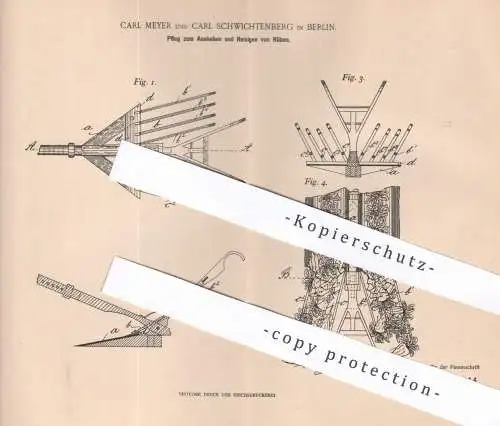 original Patent - Carl Meyer , Carl Schwichtenberg , Berlin , 1901 , Pflug zum Ausheben und Reinigen von Rüben | Pflügen