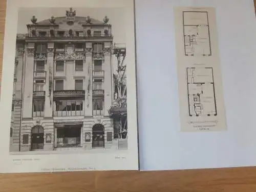 original Ansicht/ Photographie von 1902 , München , Galerie Heinemann Maximiliansplatz ,Haus, Villa , Wohnung , Wohnhaus