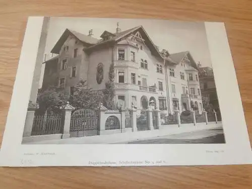 original Ansicht/ Photographie von 1902 , München , Schubertstrasse 4 / 6 , Haus , Villa , Wohnung , Wohnhaus !!!