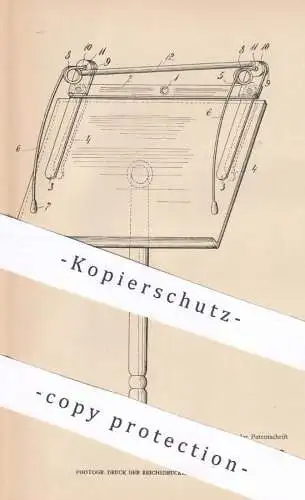 original Patent - Rudolf Carlo , Wien , Österreich , 1906 , Festhalten von Notenblättern | Notenpult , Noten - Pult !!!