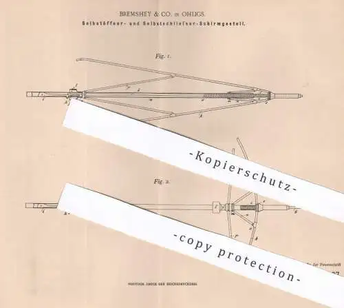 original Patent - Bremshey & Co. , Solingen / Ohligs , 1899 , Schirmgestell | Regenschirm , Sonnenschirm , Schirm !!!