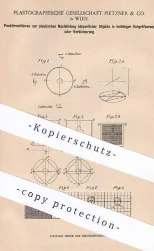 original Patent - Plastographische Ges.Pietzner & Co. Wien Österreich , 1899 , Punktierverfahren für Plastiken | Modell