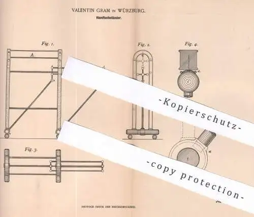 original Patent - Valentin Gram , Würzburg , 1900 , Handtuchständer | Ständer für Handtücher | Handtuch - Halterung !!