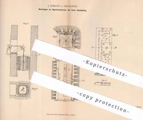 original Patent - J. Görlitz , Neuruppin , 1881 , Rauchrohrbürste | Rauchrohr - Bürste | Ofen , Öfen , Schornsteinfeger