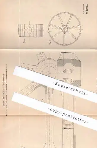 original Patent - Georg Fischer , Schaffhausen , 1881 , Räder für leichte Eisenbahnfuhrwerke | Eisenbahn , Rad , Bahn !!