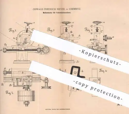 original Patent - Oswald Friedrich Nietzel , Chemnitz , 1886 , Meißelhalter für Feilenhaumaschinen | Meißel , Feile