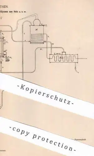 original Patent - Adolph Behr , Cöthen / Köthen | 1884 | Zellstoff und Glycose aus Holz | Papier | Papierfabrik , Pappe