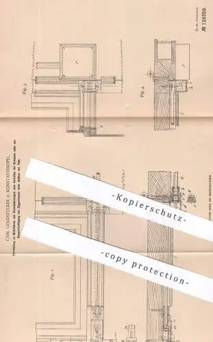 original Patent - Carl Goldstücker , Konstantinopel , Istanbul , 1900 , Nottüren von Eisenbahnen | Nottür , Tür , Zug !!