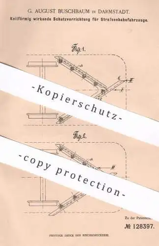 original Patent - G. August Buschbaum , Darmstadt , 1901 , Schutzwand an Straßenbahn | Eisenbahn , Bahn , Zug !!