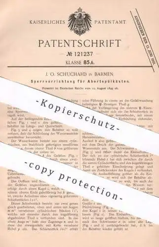 original Patent - J. O. Schuchard , Barmen , 1899 , Sperrung für Abortspülkasten | Spülung , WC , Kloset , Toilette !!!