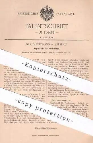 original Patent - David Feldmann , Breslau , 1900 , Regulierstuhl für Pendeluhr | Uhr , Uhren , Uhrwerk , Uhrmacher !!!