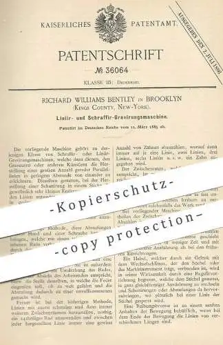 original Patent - Richard Williams Bentley , Brooklyn , Kings County , New York , USA 1885 | Gravieren , Gravur | Druck