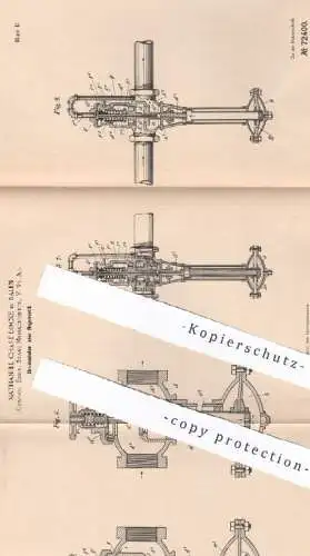 original Patent - Nathaniel Chase Locke , Salem , Essex , Massachusetts , USA | 1892 | Druckminderventil , Ventil !!