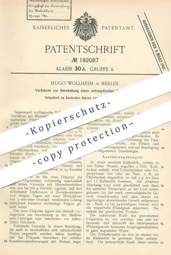 original Patent - Hugo Wollheim , Berlin , 1904 , antiseptisches Präparat | Tablette , Medizin , Apotheker , Arzt !!!