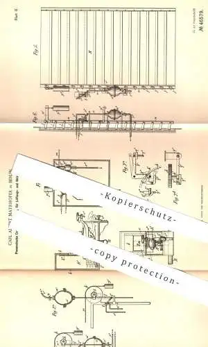 original Patent - Carl Albert Mayrhofer , Berlin , 1887 , Pneumatische Zentral - Regulierung für Lüftung u. Heizung !!!