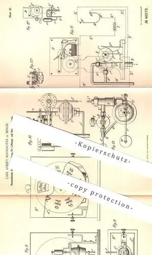 original Patent - Carl Albert Mayrhofer , Berlin , 1887 , Pneumatische Zentral - Regulierung für Lüftung u. Heizung !!!