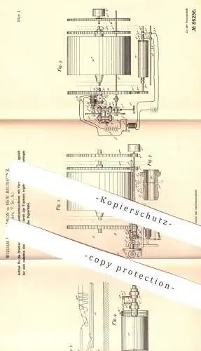 original Patent - William H. Waldron , New Brunswick , New Jersey USA 1894 , Antrieb der Druckwalzen für Tapeten - Druck