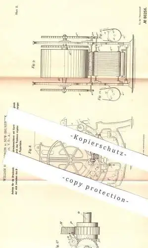 original Patent - William H. Waldron , New Brunswick , New Jersey USA 1894 , Antrieb der Druckwalzen für Tapeten - Druck