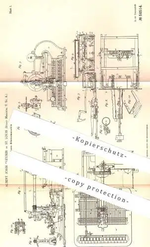 original Patent - Albert John Kletzker , St. Louis , Missouri , USA , 1890 , Matrizen - Stanzmaschine | Druck , Drucker