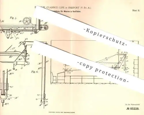 original Patent - Emanuel Clannce Gipe , Freeport , USA , 1894 , Beförderung von Waren im Kaufladen | Warenkorb , Korb !