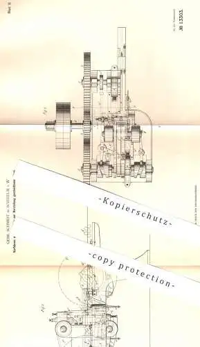 original Patent - Gebr. Schmidt , Schwelm , 1880 , Herstellung geschnittener Nägel | Nagel , Metall , Eisen , Blechnagel