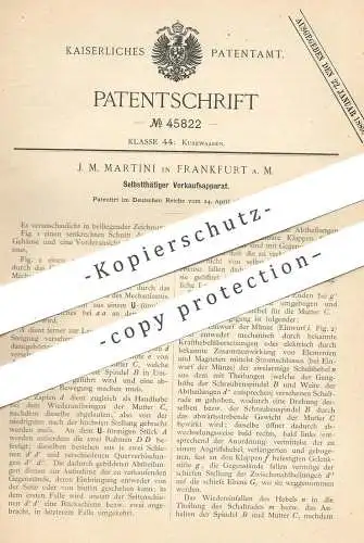 original Patent - J. M. Martini , Frankfurt / Main , 1888 , Selbsttätiger Verkaufsapparat | Verkaufsautomat , Automat !