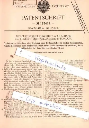 original Patent - Herbert Samuel Elworthy in St. Albans und Ernst Williamson in London , 1905 , !!!