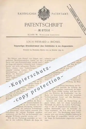 original Patent - Louis Pierrard , Brüssel , 1895 , Geigenartiges Streichinstrument | Geige , Geigen , Violine , Musik