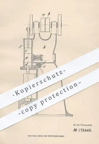 original Patent - Ernst Langheinrich , Kalk / Köln , 1905 , Luftdruckhammer | Luft - Druckhammer , Hammer , Pressluft