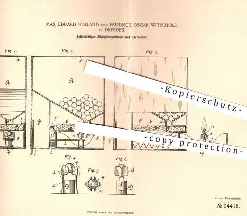 original Patent - Max Eduard Holland , Friedrich Oscar Witschold , Dresden , 1897 , Zündpillenanzünder | Feuerzeug !!