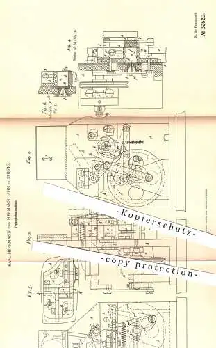 original Patent - Karl Herrmann u. Hermann Jahn , Leipzig , 1894 , Typengießmaschine | Druckmaschine , Druck , Buchdruck