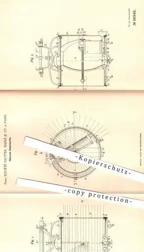 original Patent - Société Sautter, Harlé & Cie. in Paris , 1891 , Gläserne Scheinwerfer für Schiffe , Kriegsschiffe !!