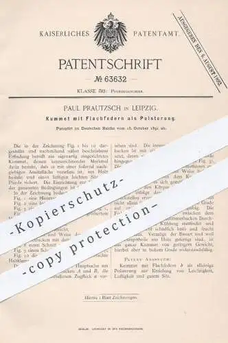 original Patent - Paul Prautzsch , Leipzig , 1891 , Kummet mit Flachfedern als Polsterung | Pferd , Pferdegeschirr !!!