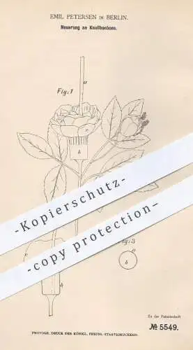 original Patent - Emil Petersen , Berlin , 1878 , Knallbonbon , Knallbonbons | Knaller , Blume , Papier , Papierfabrik !