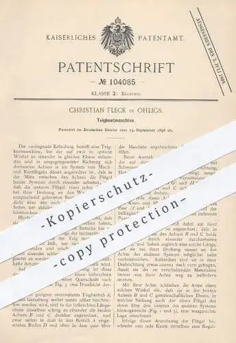 original Patent - Christian Fleck , Ohligs , 1898 , Teigknetmaschine | Teig kneten | Brot , Bäcker , Bäckerei , Brotteig