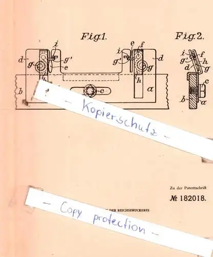 original Patent -  W. Honegger in Dresden-Plauen , 1906 , Fadenleiter für Vorspinn- und Feinspinnmaschinen !!!