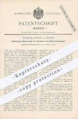 original Patent - Wilhelm Danker , Uelzen , 1892 , Röhrenreiniger für Vorwärmer | Zucker , Rüben , Zuckerfabrik !!!