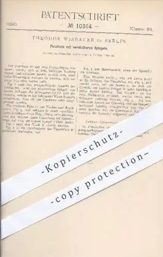 original Patent - Theodor Wisbauer in Berlin , 1880 , Tisch mit verstellbarem Spiegel | Schminktisch , Möbel , Kommode