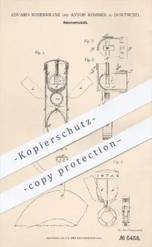 original Patent - Eduard Rosenkranz u. Anton Kommer , Dortmund , 1879 , Haken - Verschluss | Scharnier , Ring , Ringe