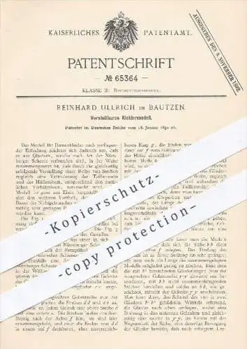 original Patent - Reinhard Ullrich , Bautzen , 1892 , Kleidermodell | Schneider - Puppe , Schneiderei, Mode , Kleidung !