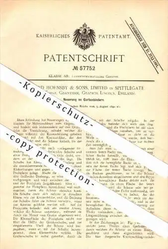 Original Patent - Richard Hornsby & Sons in Spittlegate , Lincolnshire , 1890 , Sheaf Binder of Agriculture !!!