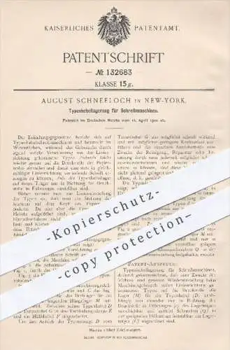 original Patent - A. Schneeloch , New York 1900 , Typenhebellagerung für Schreibmaschinen , Schreibmaschine , Schreiben